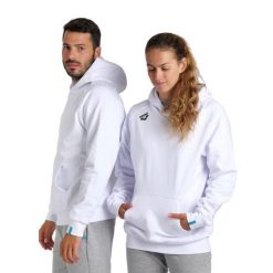 Bluza Arena Team Hooded Sweat Panel z kapturem. Białe bluzy sportowe Arena, bez wzorów, z bawełny, z kapturem. Za 299.00 zł.