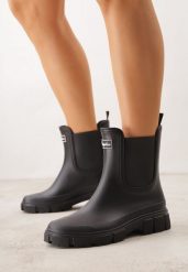 Czarne Kalosze o Fasonie Sztybletów z Antypoślizgową Podeszwą Uemaeno. Czarne kalosze Born2be, bez wzorów, z jeansu. Za 69.99 zł.
