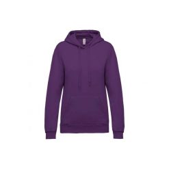 Bluza damska z kapturem Kariban. Fioletowe bluzy KARIBAN, xl, bez wzorów, z bawełny, z kapturem. Za 181.00 zł.