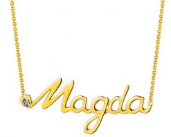 Naszyjnik z żółtego złota z diamentem - Magda - 0,005 ct - próba 375. Żółte naszyjniki Apart, z diamentem, złote. Za 1,359.00 zł.