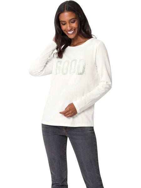 Heine Koszulka w kolorze białym rozmiar: 42. Białe bluzki Heine, bez wzorów, bez kołnierzyka, bez ramiączek. Za 52.05 zł.