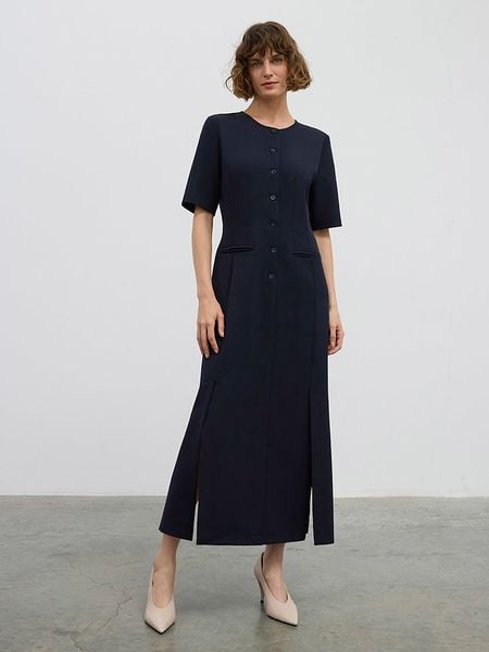 BGN Sukienka w kolorze granatowym rozmiar: 40. Niebieskie sukienki BGN, na imprezę, bez wzorów, bez kołnierzyka, bez ramiączek, maxi. Za 156.98 zł.