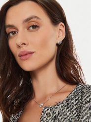 Guess Kolczyki JUBE04 504JW Srebrny. Szare kolczyki Guess, metalowe. Za 169.99 zł.