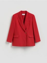 Marynarka z wiskozą - czerwony. Czerwone marynarki i żakiety Reserved, l, bez wzorów, z tkaniny. Za 249.99 zł.
