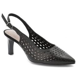 Czarne Sandały Tamaris Eleganckie Obuwie Damskie Na Szpilce. Czarne sandały Tamaris, bez wzorów, z materiału, eleganckie, bez obcasa, na obcasie, bez zapięcia. Za 229.00 zł.
