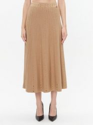 TWINSET Spódnica trapezowa 232TT3172 Brązowy Regular Fit. Brązowe spódnice Twinset, s, bez wzorów, z wiskozy, trapezowe. Za 1,029.00 zł.