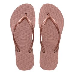 Japonki damskie Havaianas Slim Platform. Czerwone klapki Havaianas, bez wzorów, z gumy, bez obcasa. Za 99.99 zł.