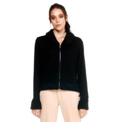 Bluza miękka z wełna z kaptur na co dzień. Czarne bluzy LEONE 1947 APPAREL, bez wzorów, z poliesteru, bez kaptura. W wyprzedaży za 157.01 zł.