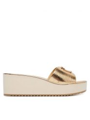 Aldo Klapki Menhaden 14190473 Złoty. Żółte klapki Aldo, bez wzorów, ze skóry, bez obcasa. Za 249.99 zł.