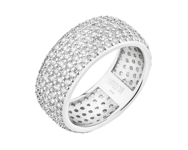 Pierścionek z mosiądzu rodowany z cyrkoniami. Pierścionki Artelioni, z cyrkonią, z mosiądzu. Za 149.00 zł.