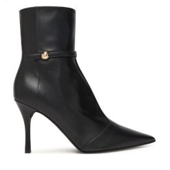 Botki Furla. Czarne botki Furla, bez wzorów, bez obcasa, na szpilce, bez zapięcia. Za 1,389.00 zł.