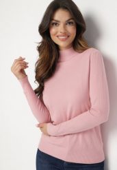 Jasnoróżowy Klasyczny Golf Alotta. Czerwone golfy Born2be, m, bez wzorów, z jeansu, bez ramiączek. Za 39.99 zł.