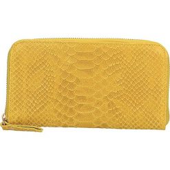 Skórzany portfel w kolorze żółtym - 20 x 11 x 3 cm. Żółte portfele ORE10, bez wzorów, z materiału. W wyprzedaży za 109.95 zł.