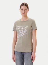 Guess T-Shirt W5YI40 I3Z14 Zielony Regular Fit. Zielone t-shirty Guess, xl, z aplikacjami, z bawełny, bez kołnierzyka, bez ramiączek. Za 199.99 zł.