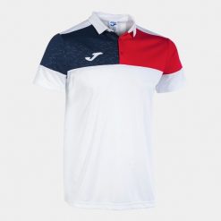 Polo Joma Crew V. Białe koszulki polo Joma, bez wzorów, bez kołnierzyka, bez ramiączek. Za 113.40 zł.
