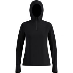 Bluza z kapturem Odlo Mid layer hoody X-ALP. Czarne bluzy Odlo, l, bez wzorów, z materiału, z kapturem. Za 499.99 zł.