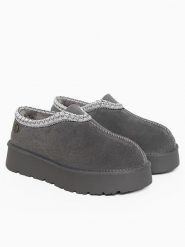 Gooce Skórzane botki zimowe "Wael" w kolorze szarym rozmiar: 39. Szare botki Gooce, na zimę, bez wzorów, z wełny, bez obcasa, na platformie, bez zapięcia. Za 187.52 zł.