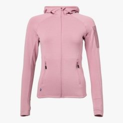 Bluza turystyka damska Swedemount Ultra Light Tech Midlayer Hood szybkoschnąca. Czerwone bluzy SWEDEMOUNT, bez wzorów, bez kaptura. Za 249.99 zł.
