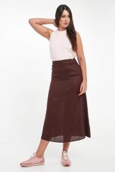 Spódnica lniana Beth ECOALF. Spódnice Ecoalf, bez wzorów. Za 529.00 zł.