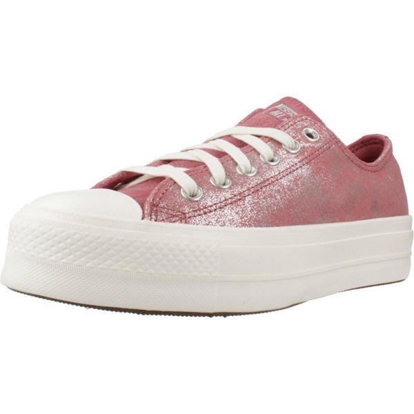 Buty CONVERSE CHUCK TAYLOR ALL STAR LIFT Rose. Czerwone trampki Converse, bez wzorów, z tkaniny, bez zapięcia. Za 235.99 zł.