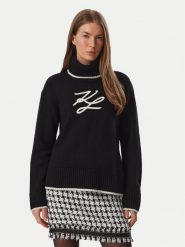 KARL LAGERFELD Golf B4W18033 Czarny Regular Fit. Czarne golfy KARL LAGERFELD, s, bez wzorów, z syntetyku, bez ramiączek. Za 1,299.00 zł.