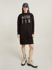 G-Star Sukienka dresowa w kolorze czarnym rozmiar: M. Czarne sukienki G-Star, m, bez wzorów, z dresówki, retro, bez kołnierzyka, bez ramiączek, midi. Za 220.12 zł.
