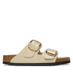 Klapki Birkenstock. Brązowe klapki Birkenstock, bez wzorów, bez obcasa. Za 719.99 zł.