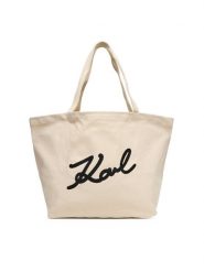 KARL LAGERFELD Torebka A3W50108 Écru. Shopper KARL LAGERFELD, bez wzorów, z materiału, bez dodatków. Za 299.99 zł.