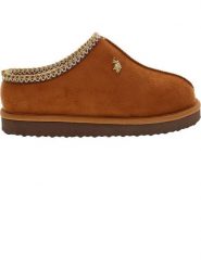 U.S. Polo Assn. Kapcie w kolorze jasnobrązowym rozmiar: 35. Brązowe obuwie domowe U.S. Polo Assn., bez wzorów, bez zapięcia. Za 131.95 zł.