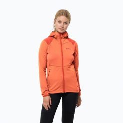 Bluza trekkingowa damska Jack Wolfskin Kolbenberg Hooded FZ. Brązowe bluzy Jack Wolfskin, xs, bez wzorów, z elastanu, bez kaptura. Za 269.99 zł.