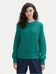 Tom Tailor Denim Sweter 1043309 Zielony Regular Fit. Zielone swetry TOM TAILOR DENIM, xs, bez wzorów, z bawełny, bez ramiączek. Za 149.99 zł.