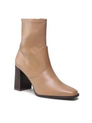 Jenny Fairy Botki LS5618-01 Beżowy. Brązowe botki Jenny Fairy, bez wzorów, ze skóry, bez obcasa, na słupku, bez zapięcia. Za 89.99 zł.