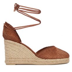 Espadryle Castañer. Brązowe espadryle Castañer, bez wzorów, bez obcasa, bez zapięcia. Za 849.99 zł.