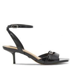 Sandały Nine West. Czarne sandały Nine West, bez wzorów, bez obcasa, na szpilce, bez zapięcia. Za 184.99 zł.