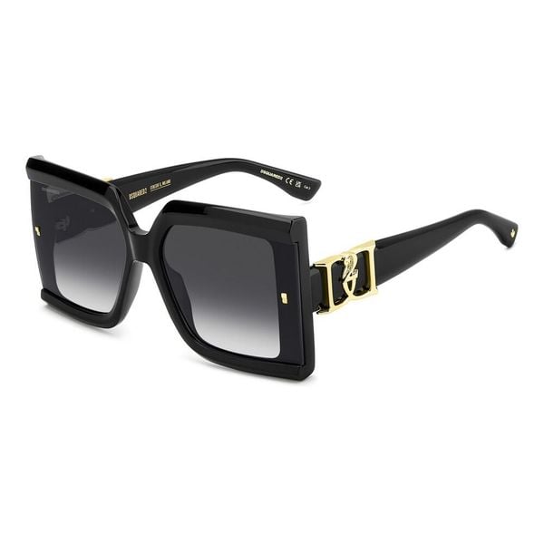 Okulary przeciwsłoneczne DSQUARED2 D2 0185/G/S 807 dla kobiet, rozmiar 64 mm. Czarne okulary przeciwsłoneczne Dsquared, bez wzorów, sportowe. Za 1,213.80 zł.