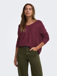 JDY Sweter "New" w kolorze bordowym rozmiar: XL. Czerwone swetry JDY, xl, bez wzorów, bez ramiączek. Za 109.95 zł.