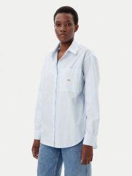 Calvin Klein Jeans Koszula J20J224436 Błękitny Relaxed Fit. Niebieskie koszule Calvin Klein Jeans, l, bez wzorów, z bawełny, bez kołnierzyka, bez ramiączek. Za 199.99 zł.