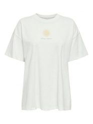 ONLY Koszulka w kolorze białym rozmiar: XL. Białe bluzki Only, xl, bez wzorów, z bawełny, bez kołnierzyka, bez ramiączek. Za 75.45 zł.