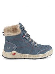 Mustang Botki 1290-607 Niebieski. Niebieskie botki Mustang, bez wzorów, z materiału, bez obcasa, na płaskiej podeszwie, bez zapięcia. Za 258.99 zł.