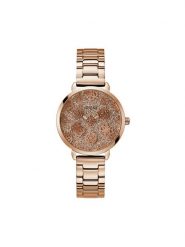 Guess Zegarek GW0670L4 Różowe złoto. Czerwone, analogowe zegarki Guess, złote. Za 699.99 zł.