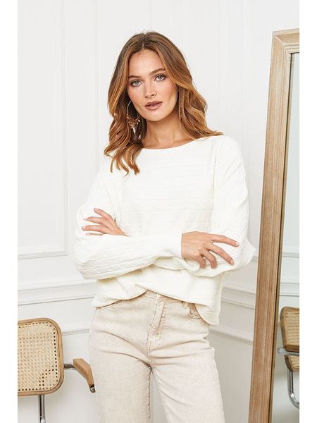 Joséfine Sweter "Luby" w kolorze kremowym rozmiar: S. Brązowe swetry Joséfine, s, bez wzorów, ze splotem, bez ramiączek. Za 166.10 zł.