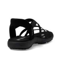 Sandały Skechers Model Reggae Slim Kolor Czarny. Czarne sandały Skechers, bez wzorów, z tkaniny, bez obcasa, bez zapięcia. Za 299.99 zł.