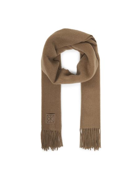 Calvin Klein Szalik Emblem LV04D8060G Beżowy. Brązowe rękawiczki Calvin Klein, bez wzorów, z wełny. Za 349.99 zł.