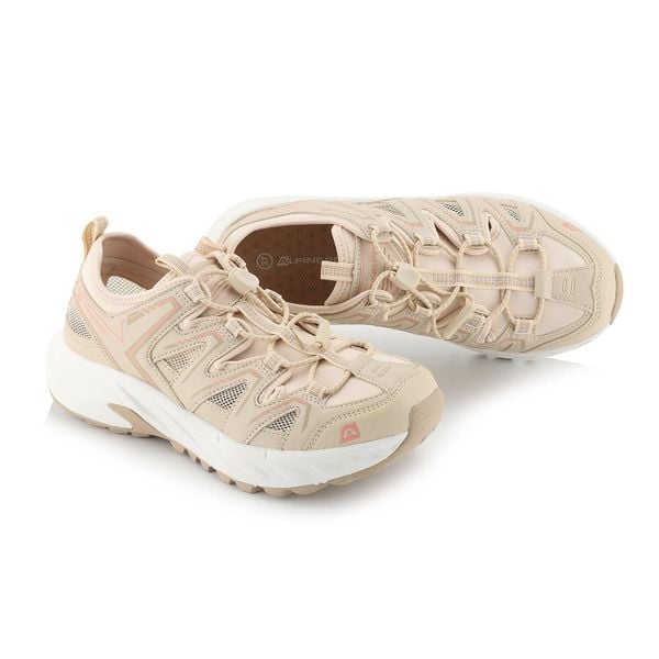 Buty terenowe letnie damskie Alpine Pro Gerote. Brązowe trekkingi Alpine Pro, z materiału, trekkingowe. Za 209.00 zł.