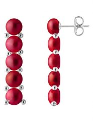 Pearl Addict Srebrne kolczyki-wkrętki z perłami rozmiar: onesize. Czerwone kolczyki Pearl Addict, z perłą, srebrne. Za 217.99 zł.