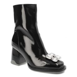 Czarne Botki S.Barski Eleganckie Obuwie Damskie Z Broszką. Czarne botki S.BARSKI, na lato, bez wzorów, bez obcasa, na obcasie, bez zapięcia. Za 249.00 zł.