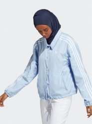Adidas Kurtka przejściowa Adicolor Classics 3-Stripes Coach Jacket IC5480 Błękitny Loose Fit. Niebieskie kurtki Adidas, xs, bez wzorów, z syntetyku, bez kaptura. Za 249.99 zł.