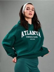 Bawełniana bluza z kapturem - zielony. Zielone bluzy Sinsay, l, bez wzorów, z bawełny, z kapturem. Za 49.99 zł.