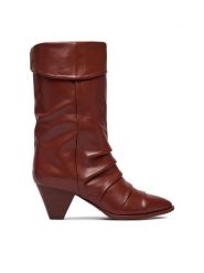 Badura Botki EO-APRIL-25FW218-1 Brązowy. Brązowe botki Badura, bez wzorów, ze skóry, bez obcasa, na słupku, bez zapięcia. Za 459.99 zł.