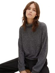 Tom Tailor Bluza w kolorze antracytowym rozmiar: M. Czarne golfy Tom Tailor, m, bez wzorów, bez ramiączek. Za 66.00 zł.